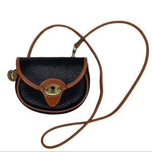 VINTAGE Dooney & Bourke Calvary Crossbody Purse Black and Tan Leather